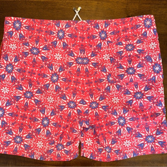 J McLaughlin Men’s Swim Trunks Orange Blue Kaleidoscope w/ 6” Inseam Size Medium - Picture 7 of 9